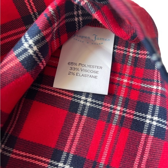 Draper James Plaid‎ Ruffle sleeve holiday top excellent nwt condition Size 14 - Picture 8 of 8